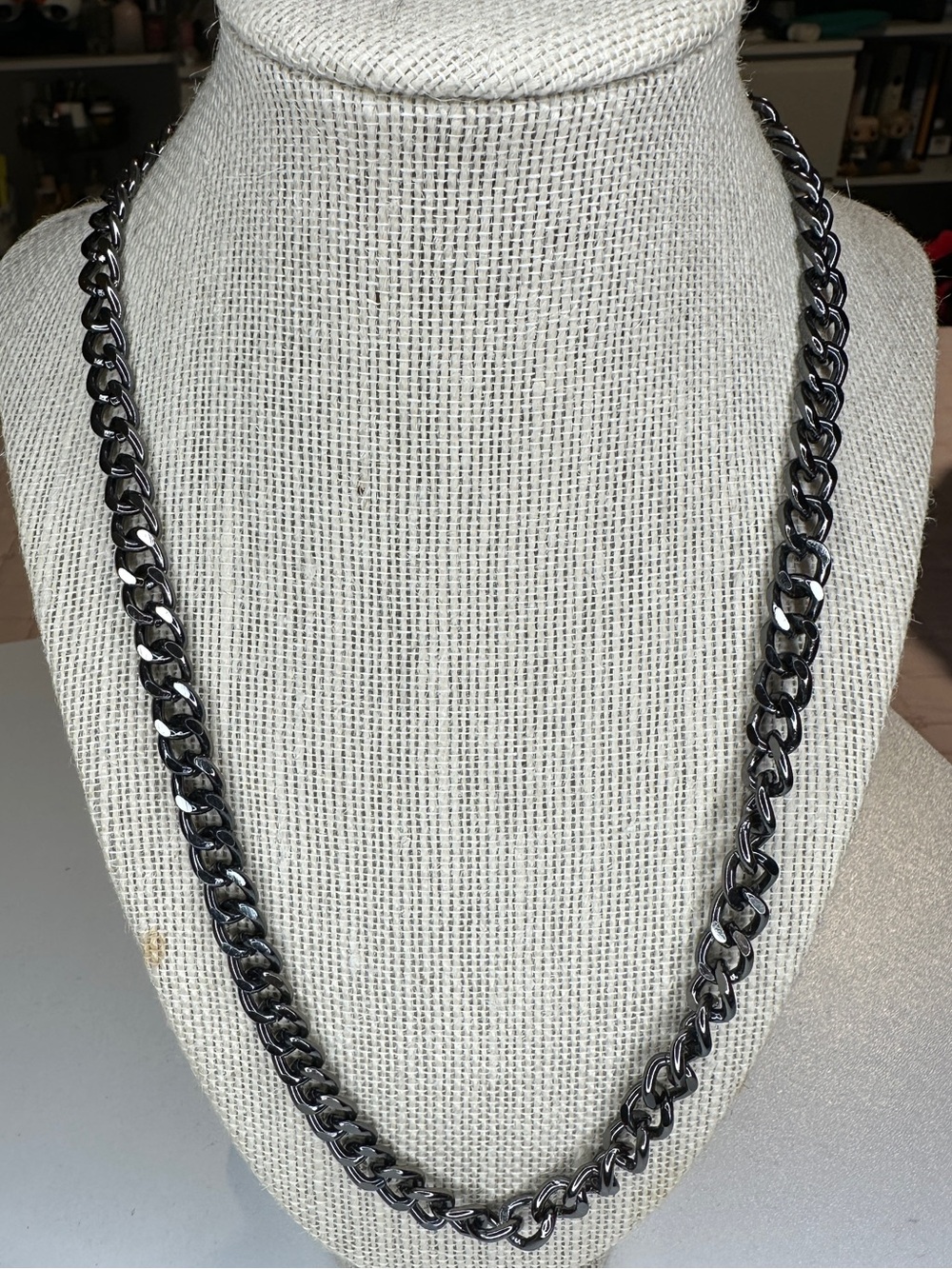 Black Gunmetal Chain Necklace